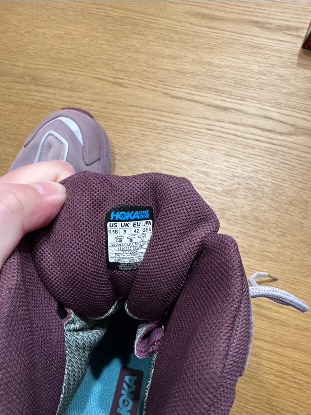 Hoka Women's Mauve and Plum High Top Trail Running Shoes - Picture 10 of 11